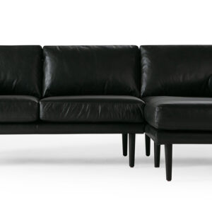 Spectre 81" Leather Sofa Sectional Right, Napoli Black