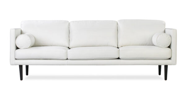 Spectre 81" Leather Sofa, Verona White