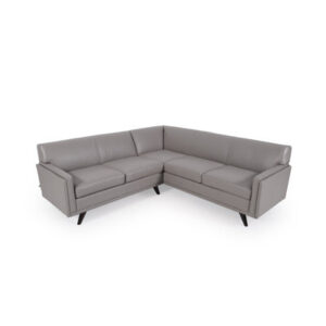 Stecker 84" Wide Genuine Leather Symmetrical Corner Sectional