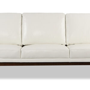 Stilt Danish Mod 85" Leather Sofa, White Aniline