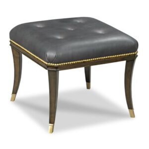 Sydney 22" Wide Genuine Leather Tufted Square Cocktail Ottoman