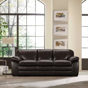 Talon 91.4" Genuine Leather Round Arm Sofa