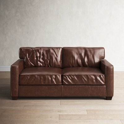 Tannum 72" Leather Recessed Arm Sofa