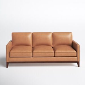 Tora 85" Genuine Leather Square Arm Sofa
