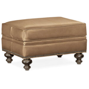 West 26" Genuine Leather Rectangle Standard Ottoman