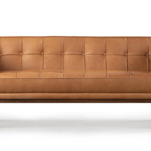 Woodrow Box 70" Leather Sofa, Walnut/Russet