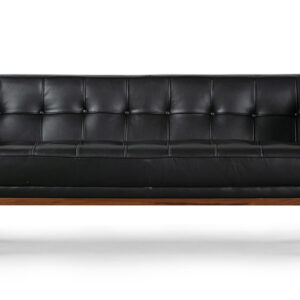 Woodrow Box 71" Leather Sofa, Walnut/Napoli Black
