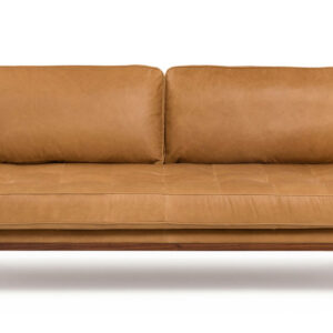 Woodrow Skandi 87" Leather Sofa, Walnut/Russet
