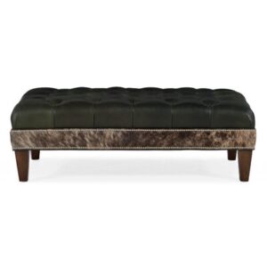 XL Rects 51.5" Wide Genuine Leather Tufted Rectangle Cocktail Ottoman