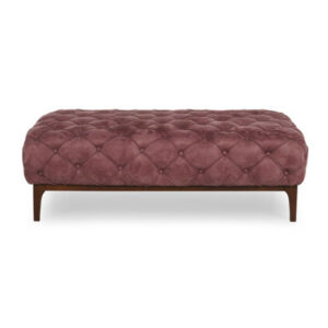 Yair 57.1" Wide Genuine Leather Tufted Rectangle Cocktail Ottoman
