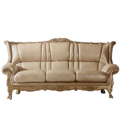 Zakariya 83" Genuine Leather Rolled Arm Sofa