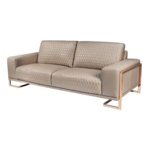 Mia Bella 94.5" Genuine Leather Square Arm Sofa
