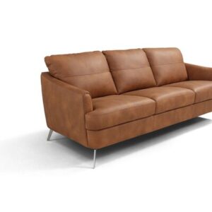 Aroosha 81" Genuine Leather Recessed Arm Sofa