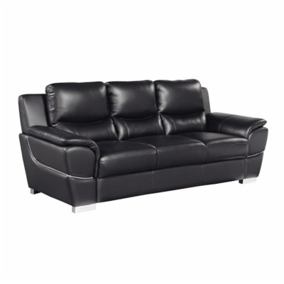 Genuine Leather Sofa With Stainless Steel Legs