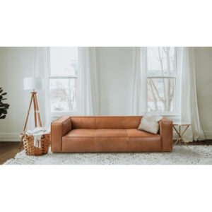 100" Genuine Leather Square Arm Sofa