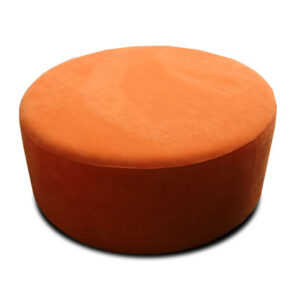 35.4'' Wide Genuine Leather Round Footstool Ottoman