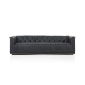 Byer 95" Genuine Leather Square Arm Sofa