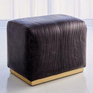 Forest Ottoman-Charcoal Leather
