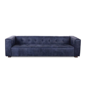 Geogia 106" Genuine Leather Tuxedo Arm Sofa
