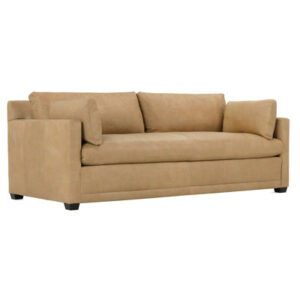 Sylvie 88" Genuine Leather Square Arm Sofa