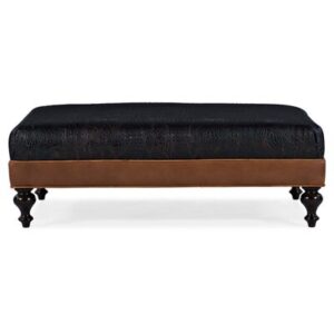 XL Rects 51.5" Wide Genuine Leather Rectangle Cocktail Ottoman
