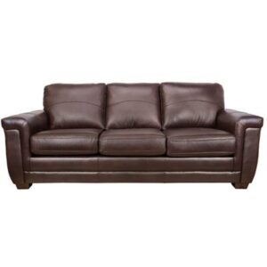 88" Leather Match Square Arm Sofa