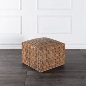 Amiliyah 23" Wide Genuine Leather Rectangle Cube Ottoman