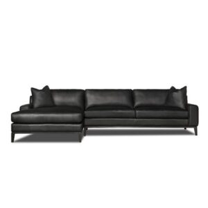 Como 88" Wide Genuine Leather Sofa & Chaise