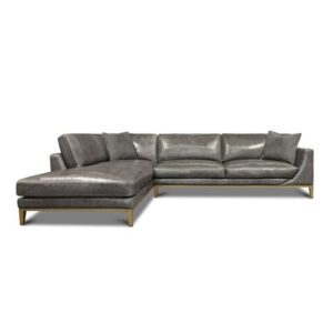 Hudson 86" Wide Genuine Leather Reversible Sofa & Chaise