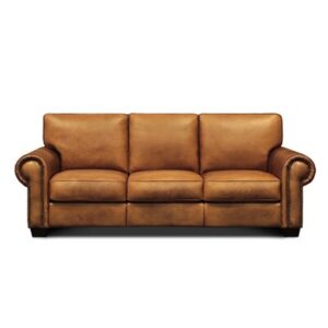 Jebediah 92" Genuine Leather Rolled Arm Sofa