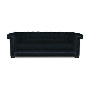 Surrey 117" Genuine Leather Rolled Arm Chesterfield Sofa