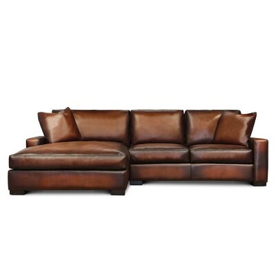 Uptown Cowboy 65" Wide Genuine Leather Sofa & Chaise
