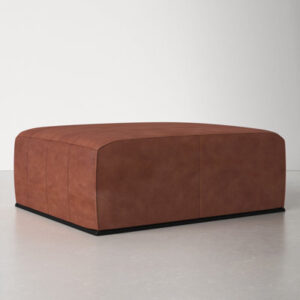 Winslo 43" Wide Genuine Leather Rectangle Cocktail Ottoman