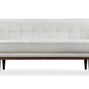 Woodrow Box 71" Leather Sofa, Walnut/White Aniline