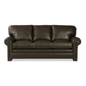 Artiles 86" Genuine Leather Rolled Arm Sofa