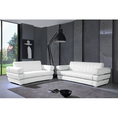 Biddlestone 904 - White Italian Leather Sofa Love