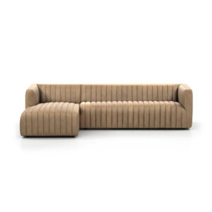 Brandt 105" Wide Genuine Leather Stationary Sofa & Chaise