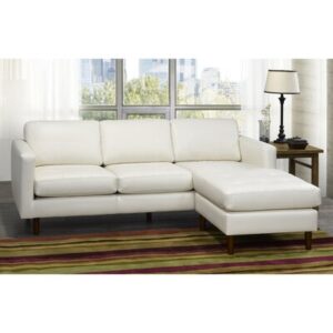 Dollie 88" Wide Genuine Leather Right Hand Facing Sofa & Chaise