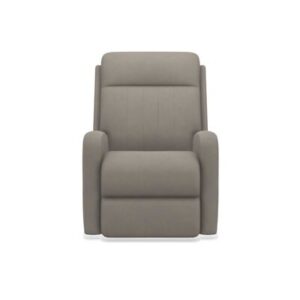 Finley Power Rocking Recliner in Pewter Leather Match with adjustable headrest and lumbar