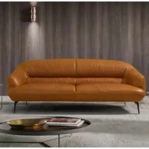 Nichls 88" Genuine Leather Flared Arm Sofa