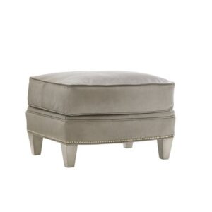 Oyster Bay Bayville Leather Ottoman