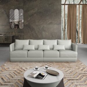 Rowen 111" Genuine Leather Tuxedo Arm Sofa