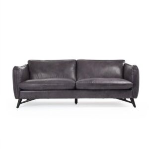 83.5" Genuine Leather Square Arm Sofa