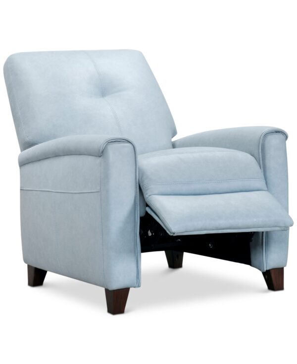 Ashlinn 34" Pastel Leather Pushback Recliner, Created for Macy's - Sky Blue