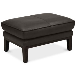 Closeout! Chanute 32" Leather Ottoman, Created for Macy's - Stout Brown
