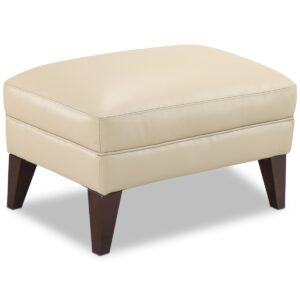 Closeout! Jazaria 31" Modern Leather Ottoman, Created for Macy's - Aspen Beige