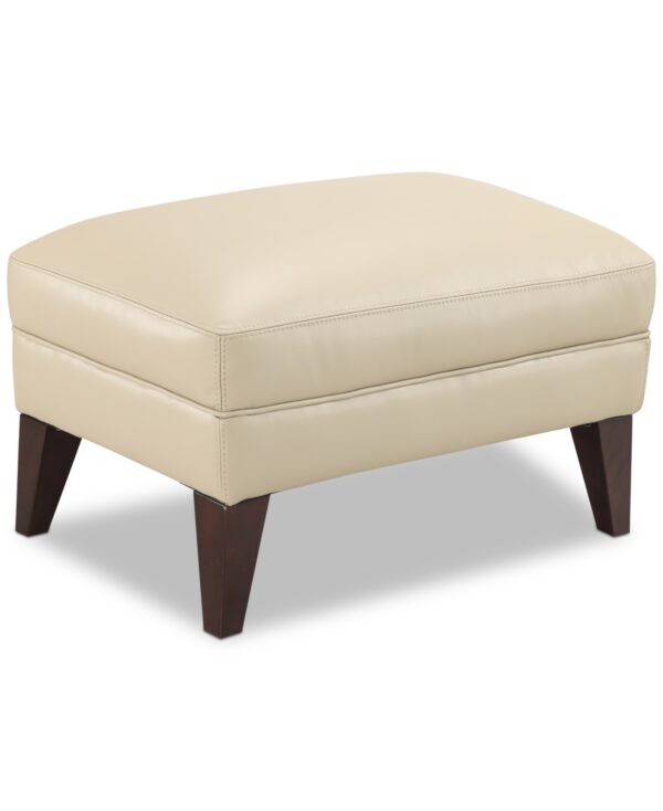 Closeout! Jazaria 31" Modern Leather Ottoman, Created for Macy's - Aspen Beige