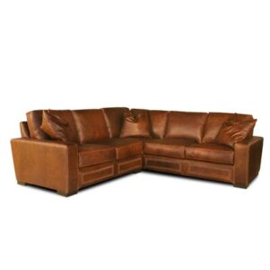 Downtown Cowboy 130" Wide Genuine Leather Corner Sectional