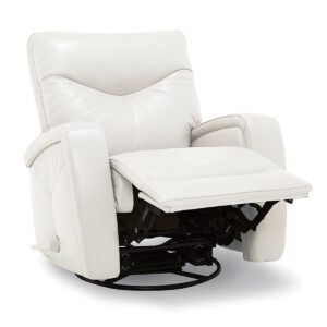 Erith Leather Swivel Rocker Recliner - Snow (Special Order)