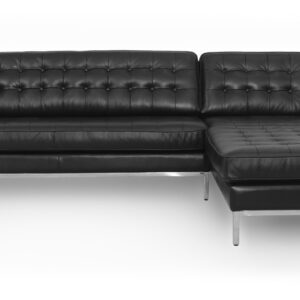 Florence 101" Leather Right Sectional, Black